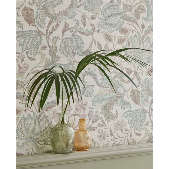 Classic vintage green floral wallpaper - Eijffinger Amber 350641