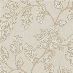 Papel pintado elegante de flores grandes verde neutro - Eijffinger Amber 350663