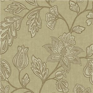 Papel pintado elegante de flores grandes verde neutro - Eijffinger Amber 350663