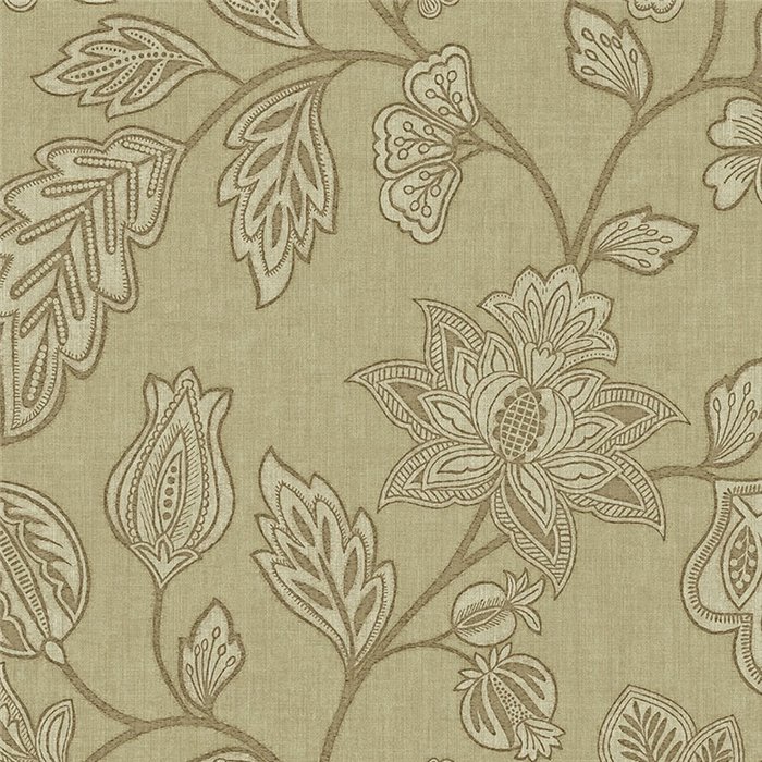 Papel pintado vintage de flores grandes en relieve marrón taupe - Eijffinger Amber 350662
