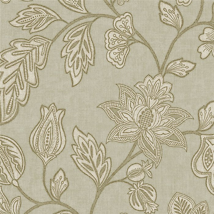 Papel pintado elegante de flores grandes verde neutro - Eijffinger Amber 350663
