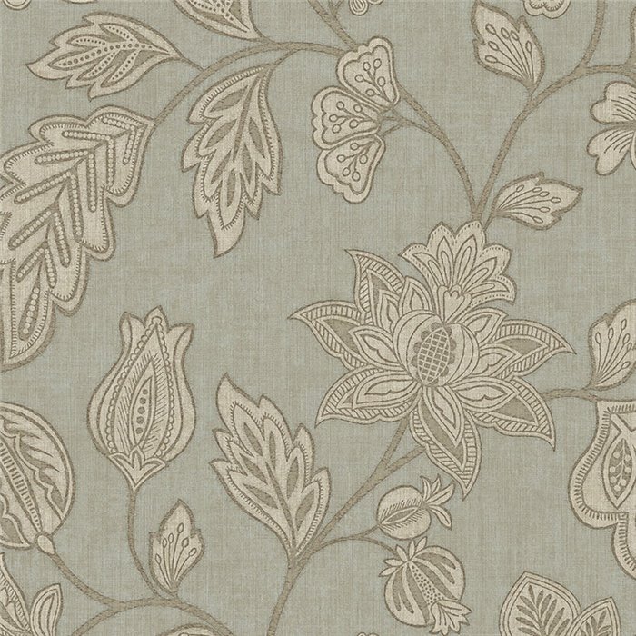 Vintage-Tapete mit großen Blumen-Girlanden in Türkis - Eijffinger Amber 350664