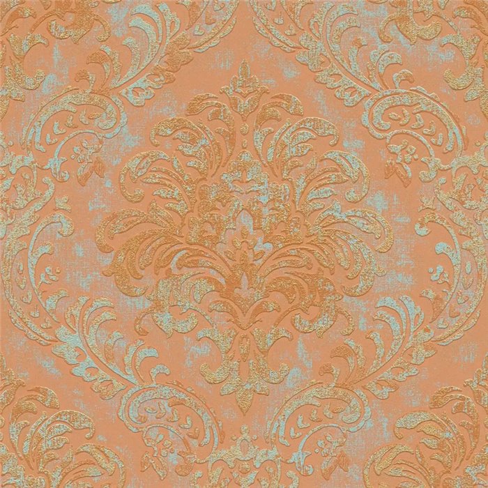 Wallpaper medallions in orange and rust damask style - As Creation Metropolitan Stories 3 391121
