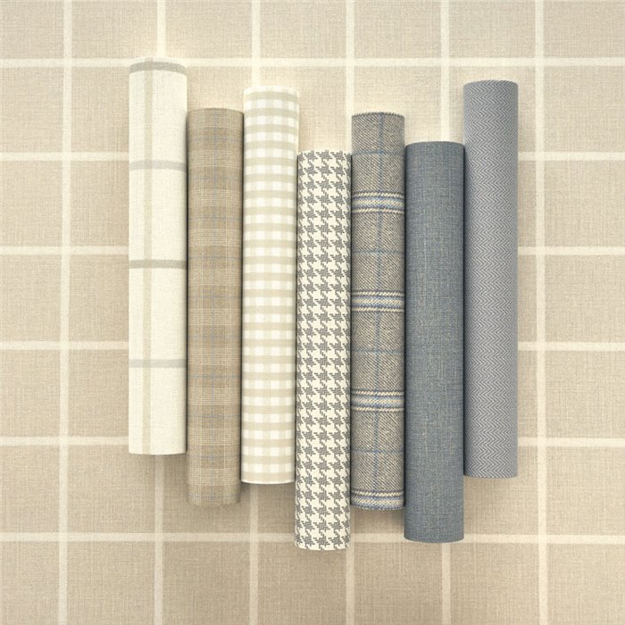 Papier peint lin chiné bleu denim - Casadeco Tailor Made 202126304