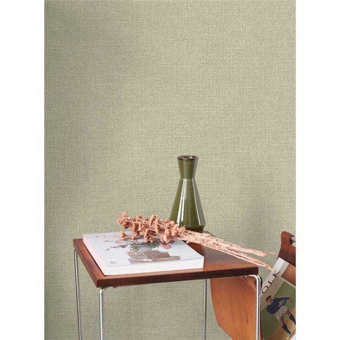 Papier peint lin vert amande - Casadeco Tailor Made 202127006