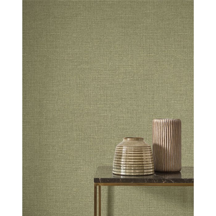 Linen wallpaper in green - Casadeco Tailor Made 202127280