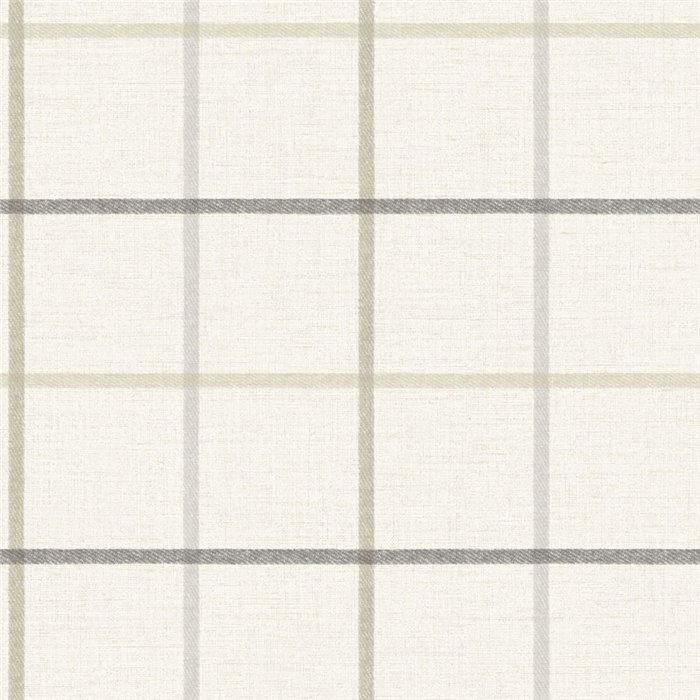 Papel pintado de cuadros estilo inglés tonos neutros - Casadeco Tailor Made 202031210