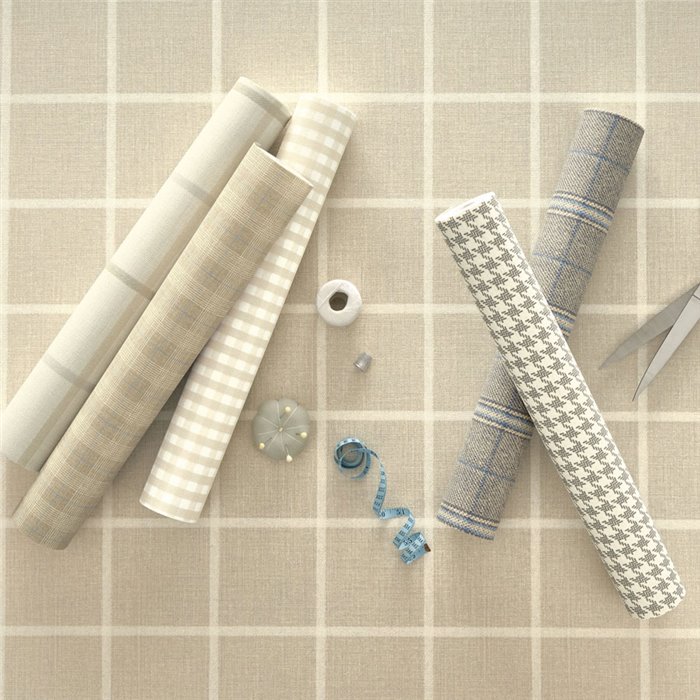 English style check wallpaper neutral tones - Casadeco Tailor Made 202031210