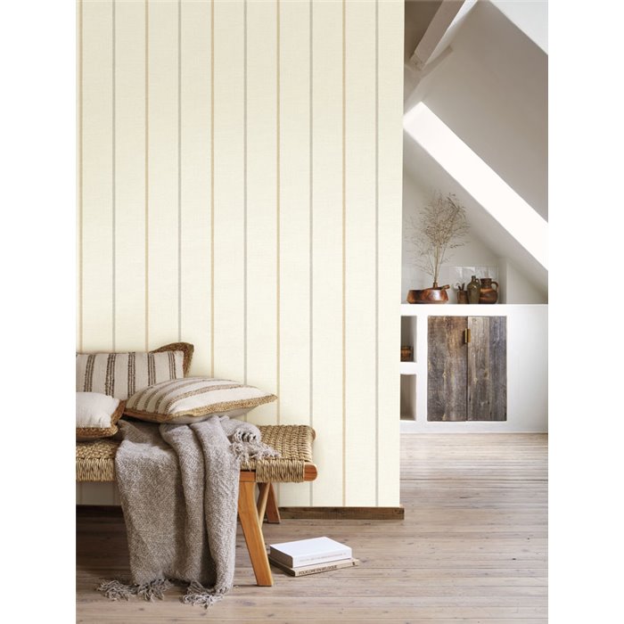 Papier peint à rayures élégantes beige crème - Casadeco Tailor Made 202041430