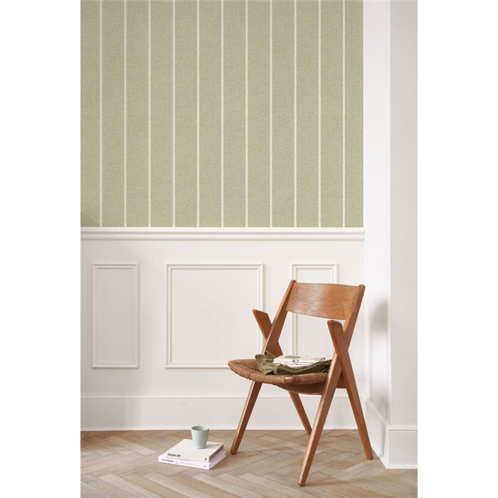 Elegant green stripe wallpaper English style - Casadeco Tailor Made 202047326