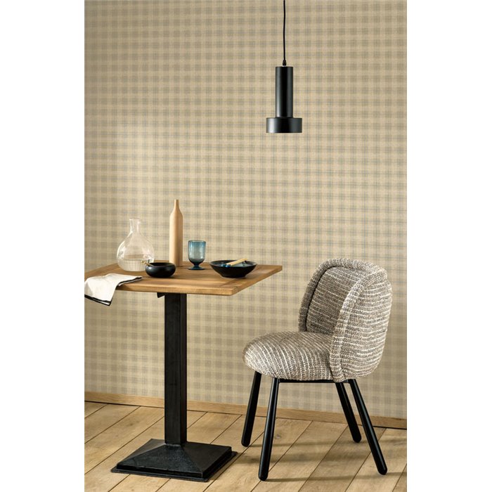 English check wallpaper brown - Casadeco Tailor Made 202072841