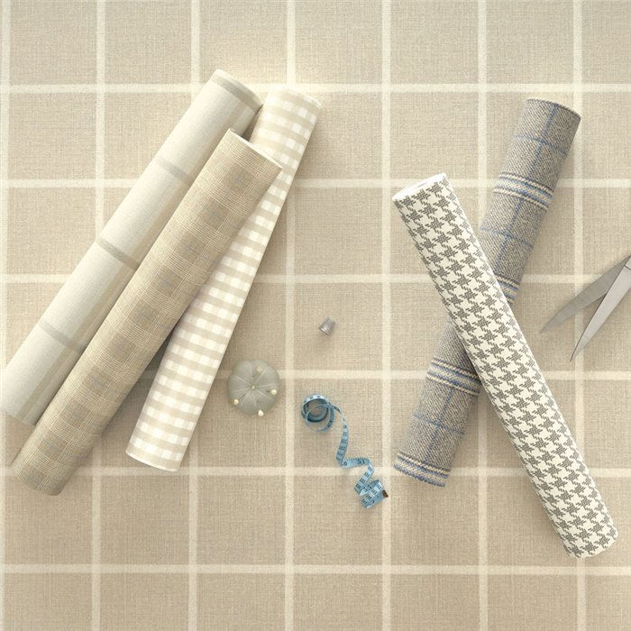 Papel pintado cuadros escoceses gris tipo tartán - Casadeco Tailor Made 202086918