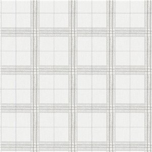 Papier peint à carreaux écossais style tartan gris - Casadeco Tailor Made 202086918