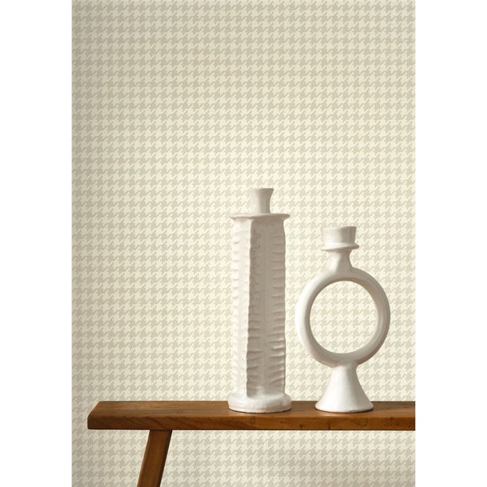 English style houndstooth wallpaper beige - Casadeco Tailor Made 202101024