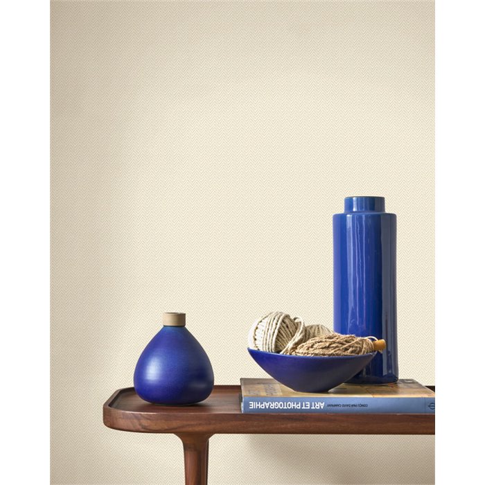 Papier peint motif chevron ou arête de poisson beige - Casadeco Tailor Made 202111847