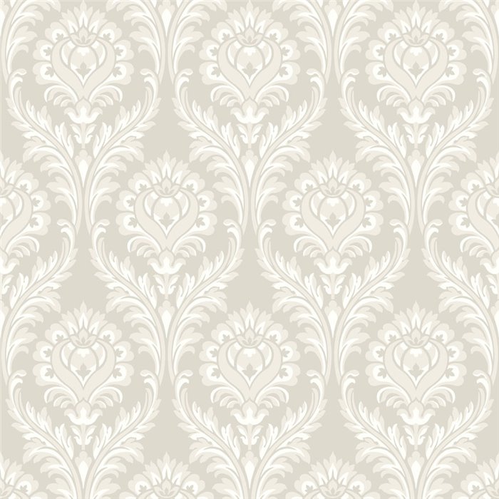 Papier peint damassé ornemental beige classique - Casadeco Elixir 201981388