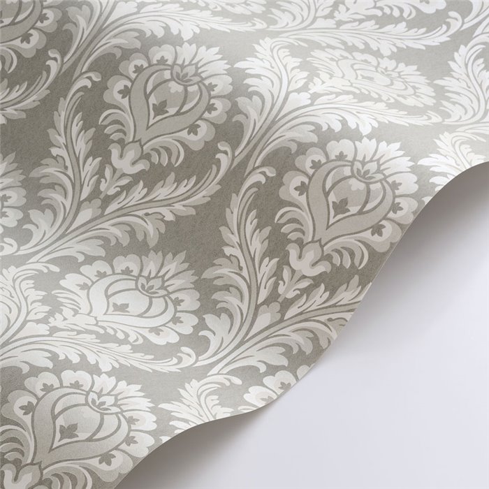 Papier peint damassé ornemental gris classique - Casadeco Elixir 201986235