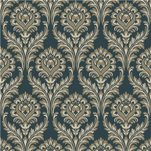 Papel pintado damasco ornamental negro clásico - Casadeco Elixir 201989820