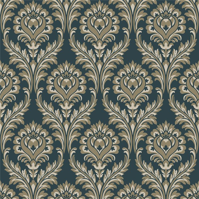 Tapete Damast ornamental blau klassisch - Casadeco Elixir 201986666