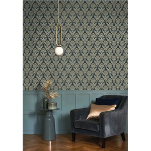 Metallic Damasttapete blau - Papeldecor Mid-Century Modern 2028790491 2