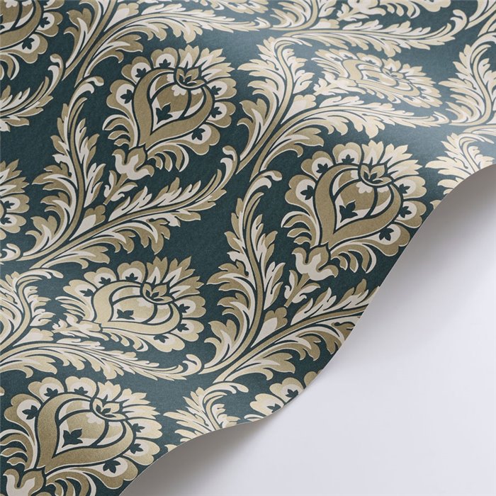 Damask ornamental wallpaper blue classic - Casadeco Elixir 201986666