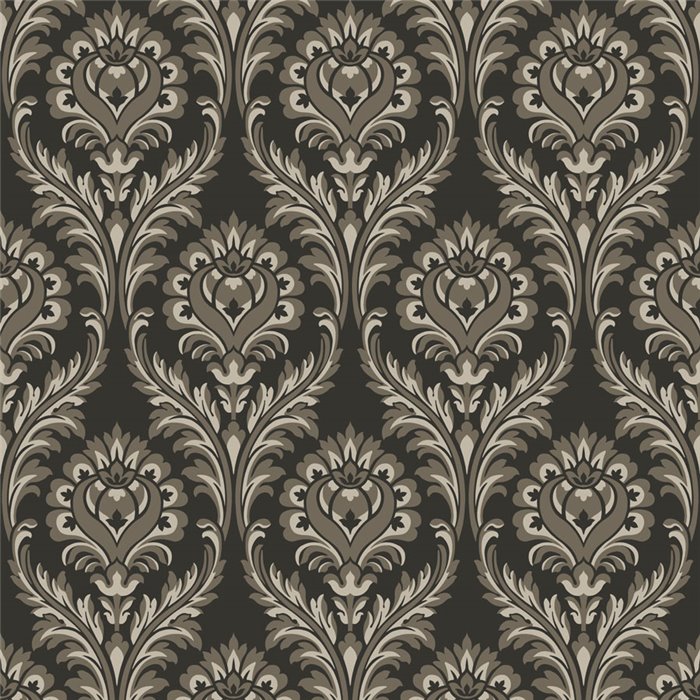 Tapete Damast ornamental schwarz klassisch - Casadeco Elixir 201989820