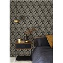 Damask ornamental wallpaper black classic - Casadeco Elixir 201989820