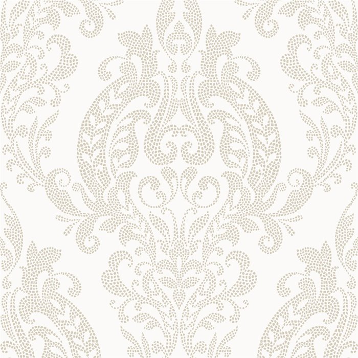 Papier peint damassé blanc classique élégant - Casadeco Elixir 201990190