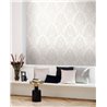 Damask wallpaper white classic elegant - Casadeco Elixir 201990190