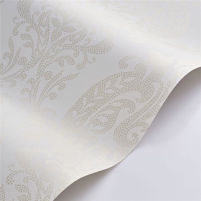 Papel pintado damasco blanco clásico elegante - Casadeco Elixir 201990190