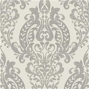 Papier peint damassé blanc classique - Casadeco Elixir 202010160