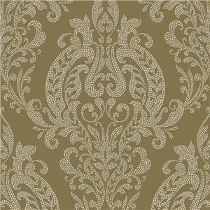 Papel pintado damasco ornamental negro clásico - Casadeco Elixir 201989820