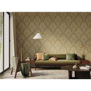 Papel pintado damasco ornamental negro clásico - Casadeco Elixir 201989820 2