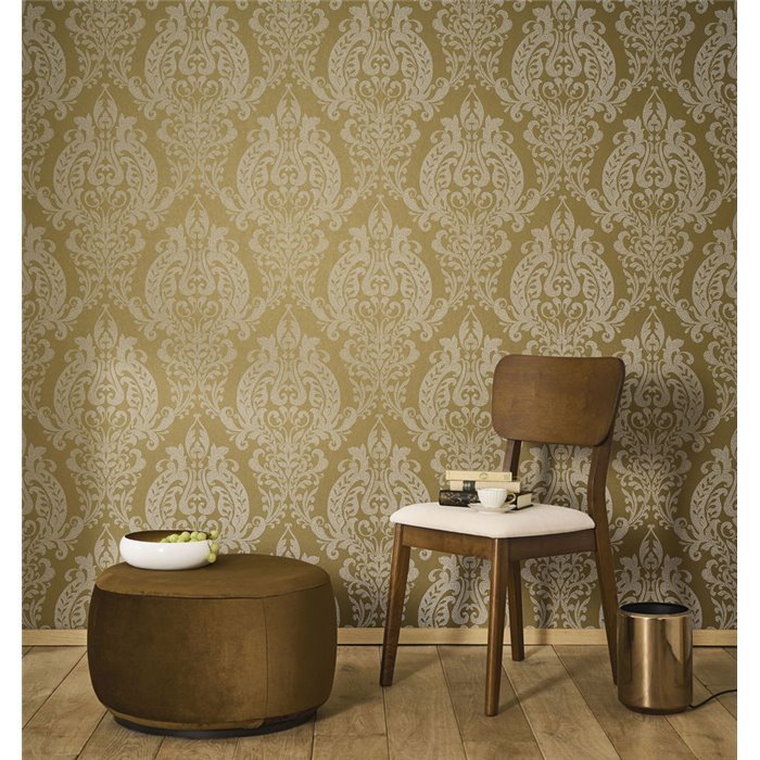 Damask wallpaper brown classic - Casadeco Elixir 201992849