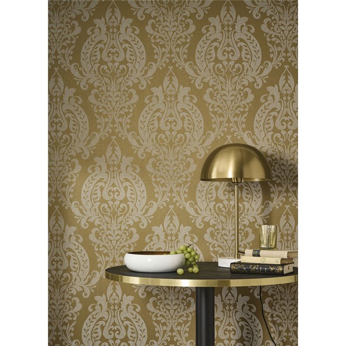 Damask wallpaper brown classic - Casadeco Elixir 201992849