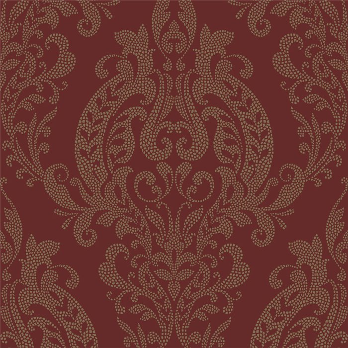 Papel pintado damasco arabesco rojo clásico - Casadeco Elixir 201998888