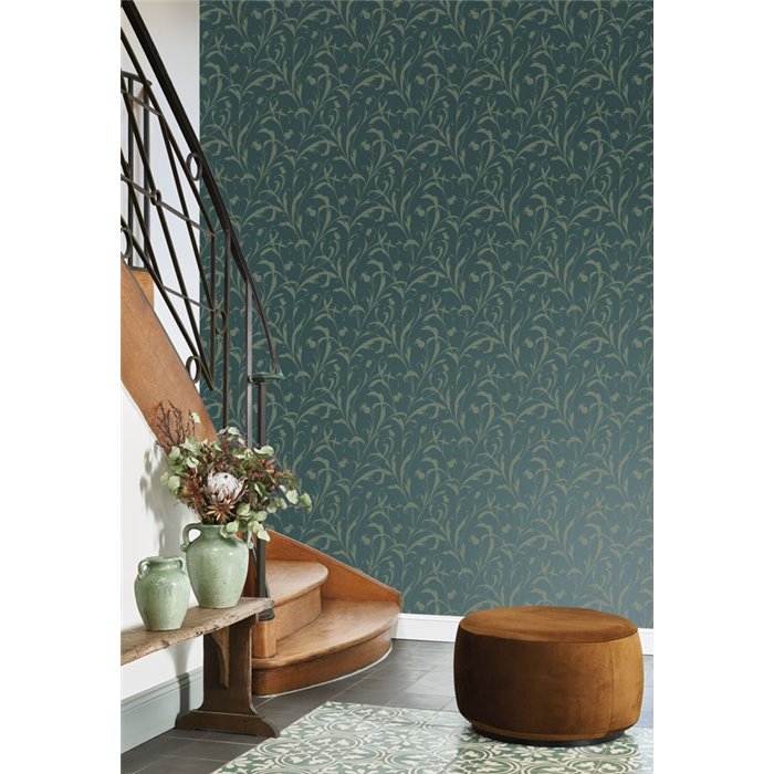 Papel pintado arabesco floral verde - Casadeco Elixir 202006730