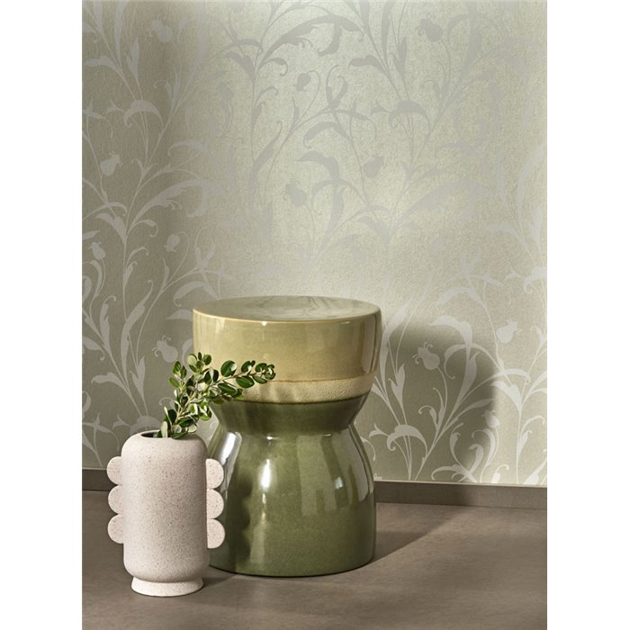 Arabesque floral wallpaper green classic - Casadeco Elixir 202007129