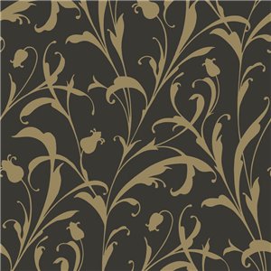 Tapete Damast ornamental schwarz klassisch - Casadeco Elixir 201989820