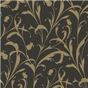 Papier peint volutes florales arabesque noir - Casadeco Elixir 202009277