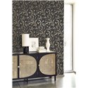 Papel pintado volutas florales arabesco negro - Casadeco Elixir 202009277