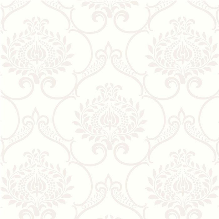 Damask wallpaper white classic - Casadeco Elixir 202010160