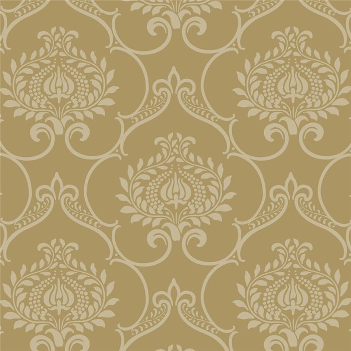 Papier peint damassé jaune classique - Casadeco Elixir 202012493