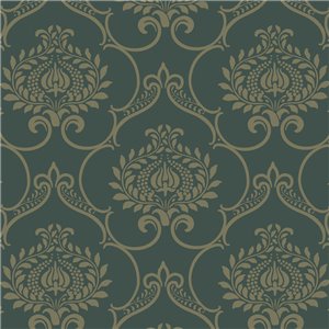 Papel pintado damasco ornamental negro clásico - Casadeco Elixir 201989820