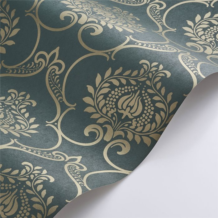 Damask wallpaper green classic - Casadeco Elixir 202017900