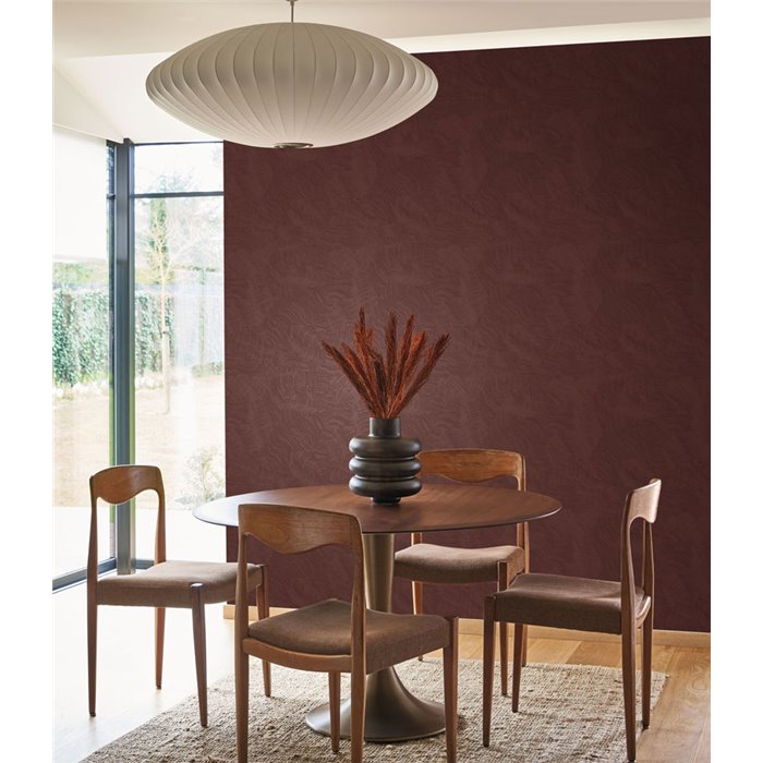 Papier peint abstrait ondulé rouge moderne - Casadeco Elixir 202028943