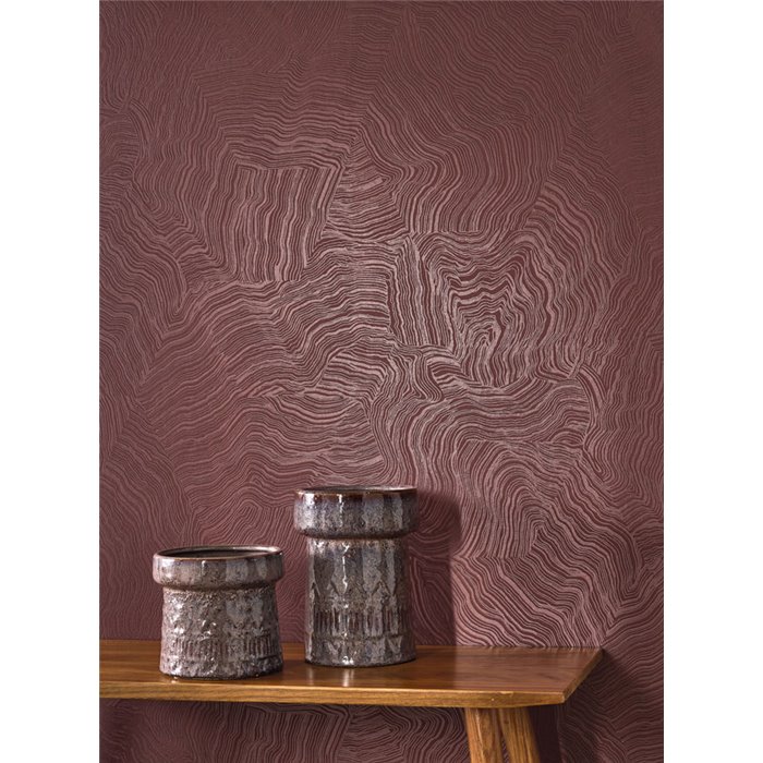 Papel pintado abstracto ondulado rojo moderno - Casadeco Elixir 202028943