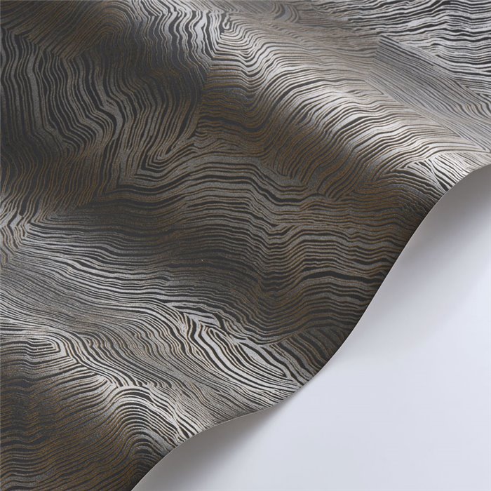 Papier peint effet moiré ondulé noir moderne - Casadeco Elixir 202029780