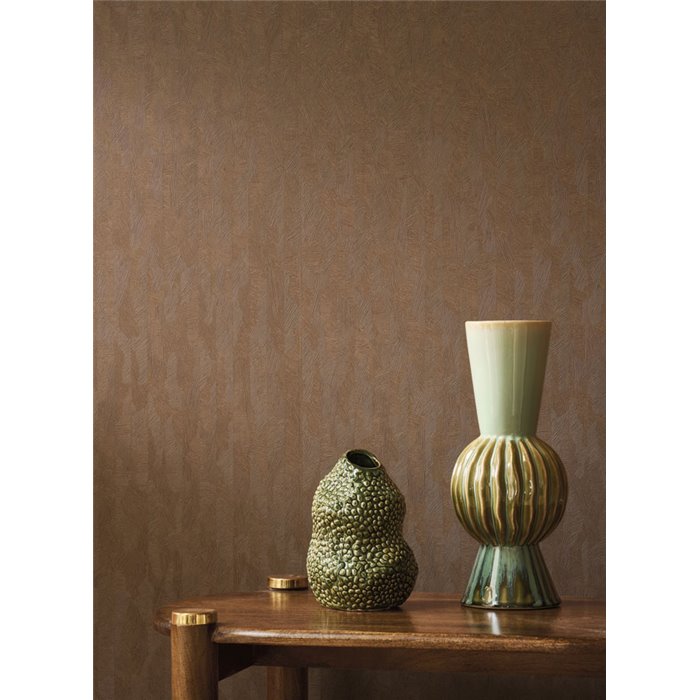Papier peint moderne texture végétale marron - Casadeco Rituel 201972866