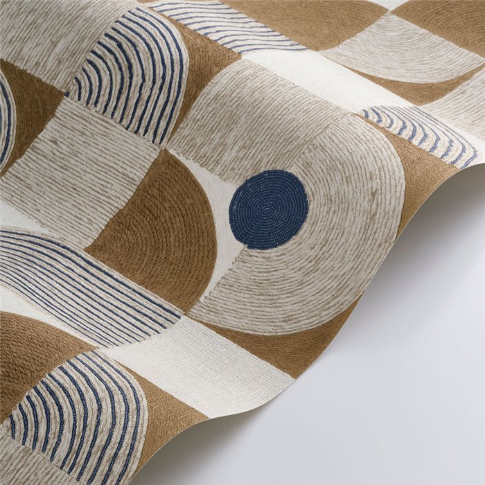 Wallpaper geometric circles brown tones - Casadeco Rituel 201926309
